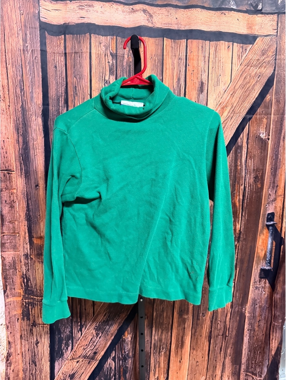 Pendleton Petite Green Cotton Spandex Turtleneck Sweater